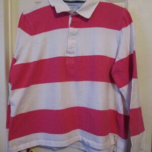 Crown & Ivy Women's Pink/White Rugy Shirt Size XXL
